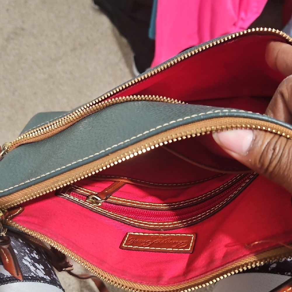 Dooney & Bourke Teal and Brown Crossbody Bag - Picture 8 of 15